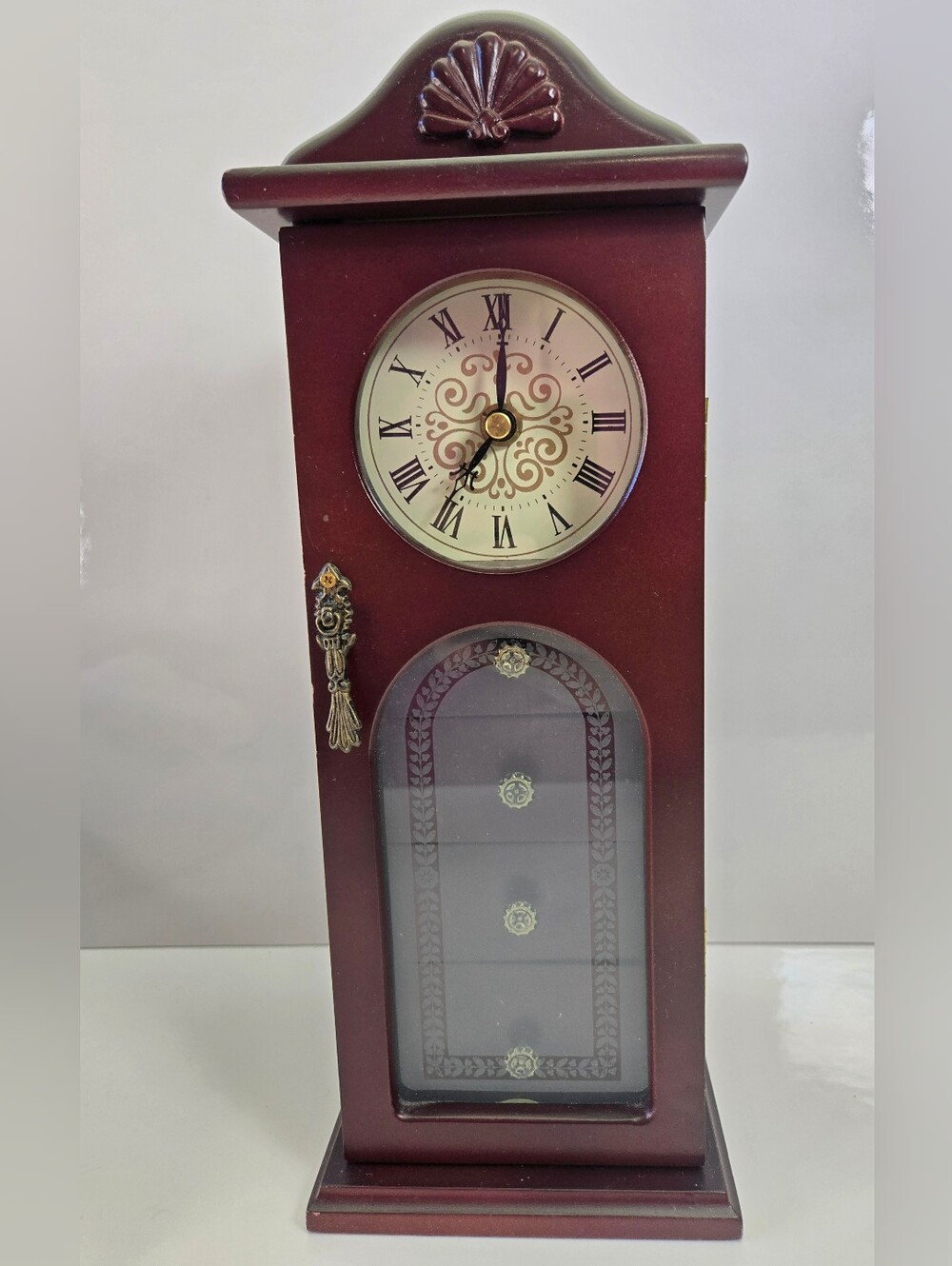 Vintage 1996 Avon Timekeeper Grandfather Clock Jewelry Box Cabinet Armoire Works - Picture 2 of 10